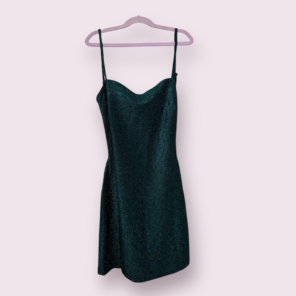 Glitter green mini dress NWT